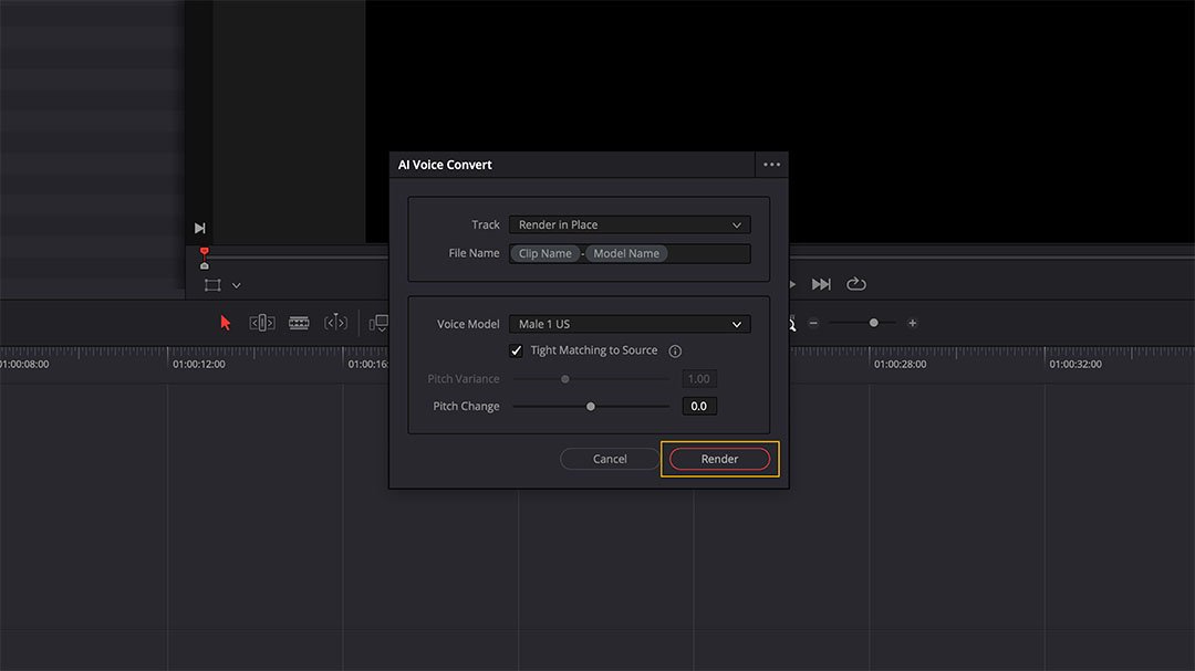 ai voice converter tutorial italiano davinci resolve